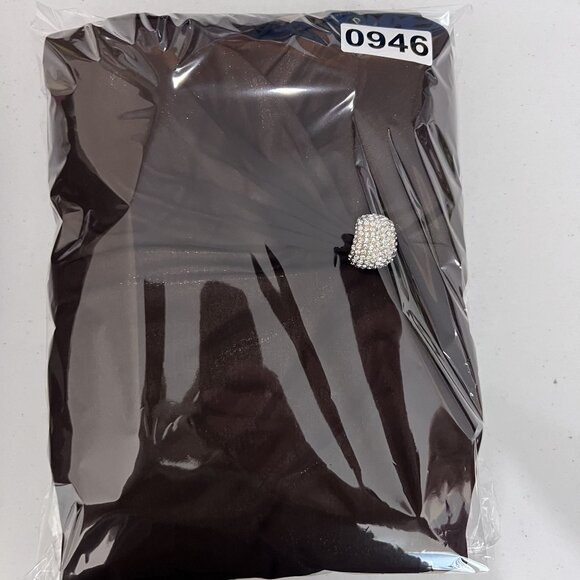 Cache Womens 8 Halter Backless Brown Gold Shimmer Evening Gown Rhinestone Accent - Picture 16 of 16